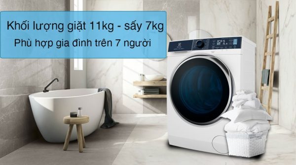 Máy giặt Electrolux 11 kg có khối lượng giặt lớn, dành cho những gia đình lớn trên 7 thành viên