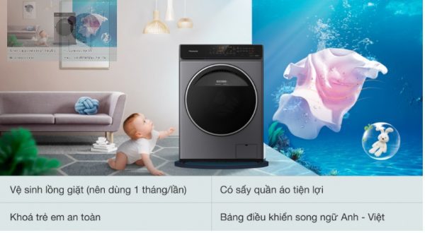 7. Tiện ích máy giặt sấy Panasonic Inverter 10.5 Kg NA-V105FC1LV