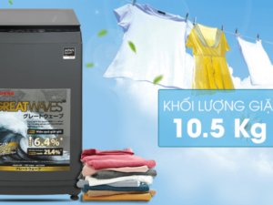 2. Máy giặt Toshiba AW-DUK1150HV(MG) 2021 có khối lượng giặt 10.5 kg, phù hợp cho gia đình trên 7 người