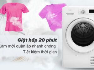 Làm mới quần áo trong vòng 20 phút với chế độ giặt hấp - Máy sấy Whirlpool FFTCM118XB EE