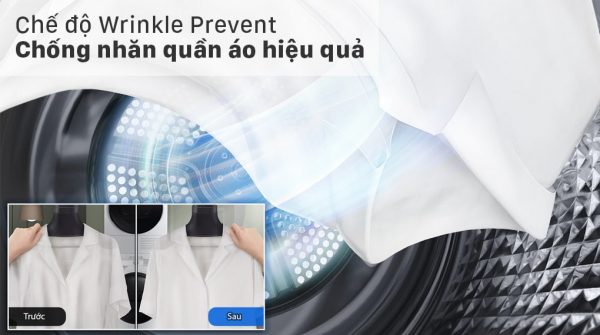 Chế độ Wrinkle Prevent giúp chống nhăn quần áo hiệu quả