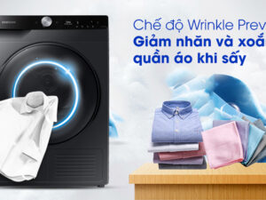 Máy sấy Samsung Inverter 9 kg DV90T7240BB/SV - Giảm nhăn và xoăn rối quần áo với chế độ Wrinkle Prevent