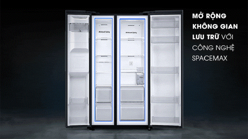 Tủ lạnh SamSung RS64R5301B4/SV  | Tăng không gian lưu trữ thực phẩm nhờ công nghệ SpaceMax 