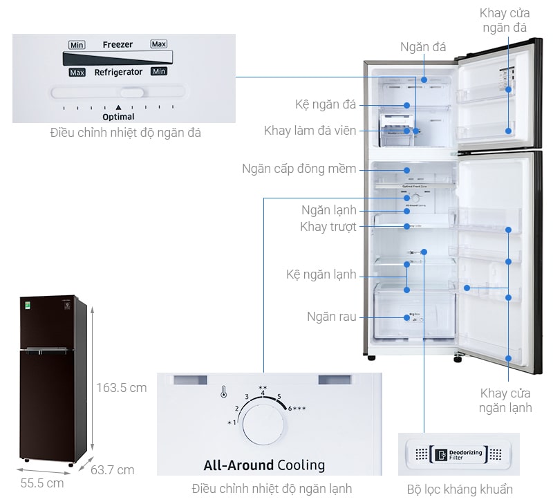 Tủ lạnh Samsung Inverter 256 lít RT25M4032BY/SV 