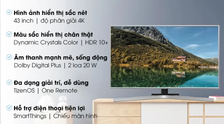 2. Công nghệ vượt trội - tính năng nổi bật trên tivi Samsung 43 inch