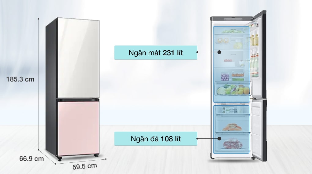 9. Tủ lạnh Samsung 339 lít RB33T307055/SV phù hợp cho gia đình 3 - 4 người