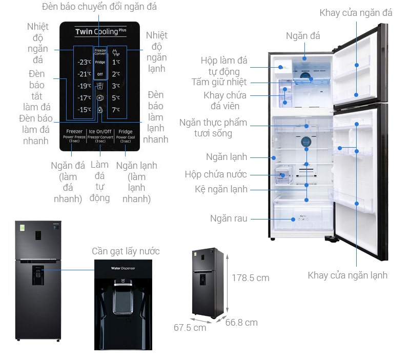 Hình ảnh tổng quát tủ lạnh Samsung RT38K5982BS/SV