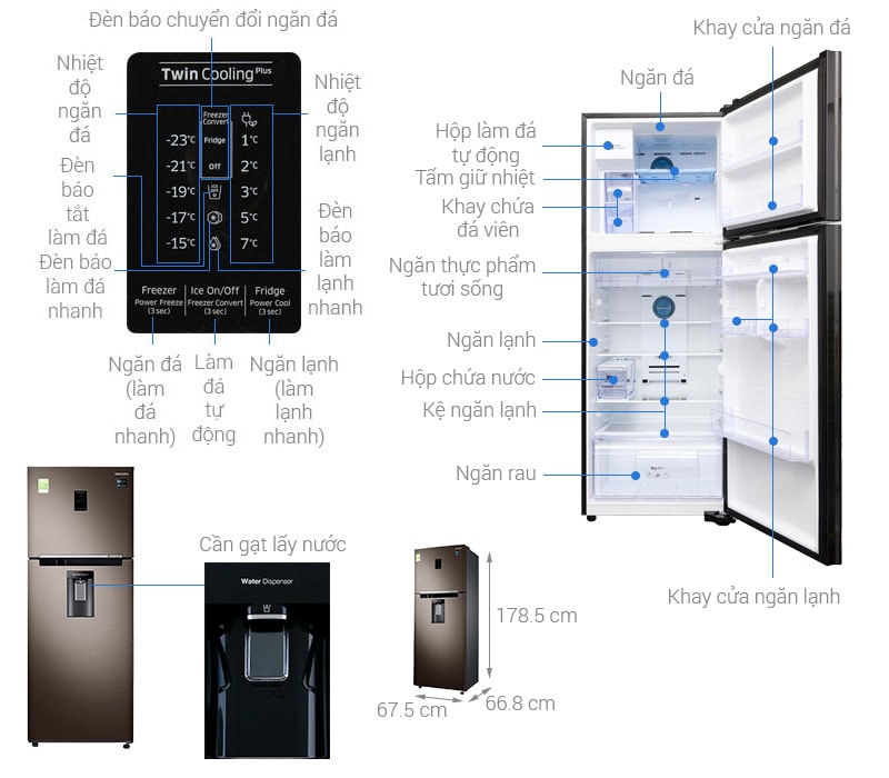 1. Hình ảnh tổng quát tủ lạnh Samsung 380 lít RT38K5982DX/SV