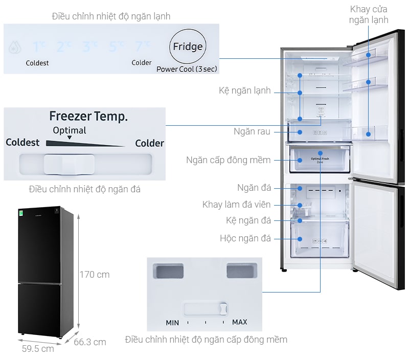Tủ lạnh Samsung Inverter 310 lít RB30N4010BU/SV l