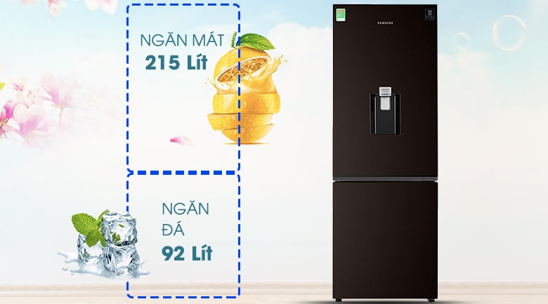 Tủ lạnh Samsung RB30N4170BY/SV dung tích tổng 307 lít phù hợp với 3 - 4 thành viên sử dụng