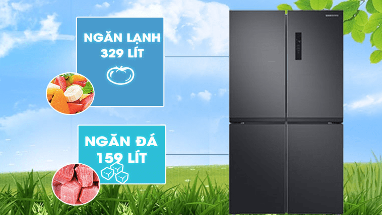 1. Tủ lạnh Samsung RF48A4000B4/SV Multidoor 488 lít inverter phù hợp gia đình 4 - 5 người