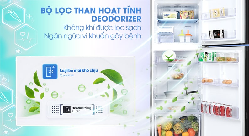 Tủ lạnh Samsung RT29K5532BY/SV không khí được lọc sạch, loại bỏ nấm mốc với bộ lọc than hoạt tính