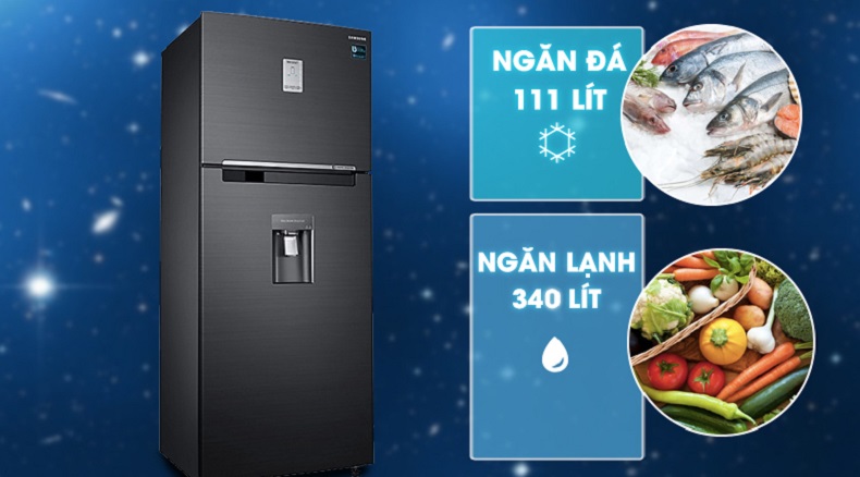 3. Sở hữu dung tích 451 lít, tủ lạnh sẽ phù hợp cho gia đình có 4 - 5  thành viên.