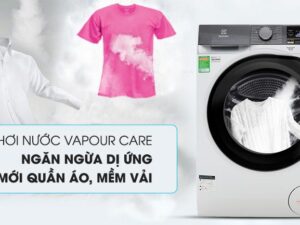 3. Nhờ công nghệ Vapour Care chức năng giặt hơi nước giúp ngăn ngừa dị ứng làm mới quần áo, mềm vải