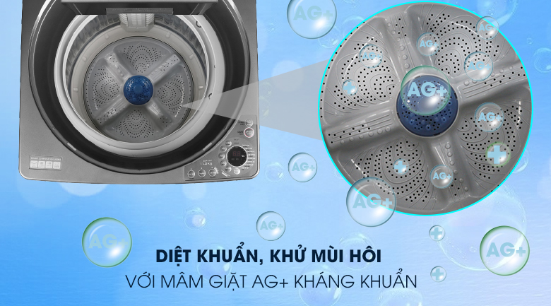6. Máy giặt Sharp ES-W110HV-S giúp kháng khuẩn, khử mùi hôi quần áo