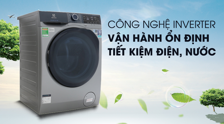 6. Máy giặt 9.5 kg sử dụng Công nghệ Inverter hiện đại cho khả năng vận hành bền bỉ, tiết kiệm điện nước