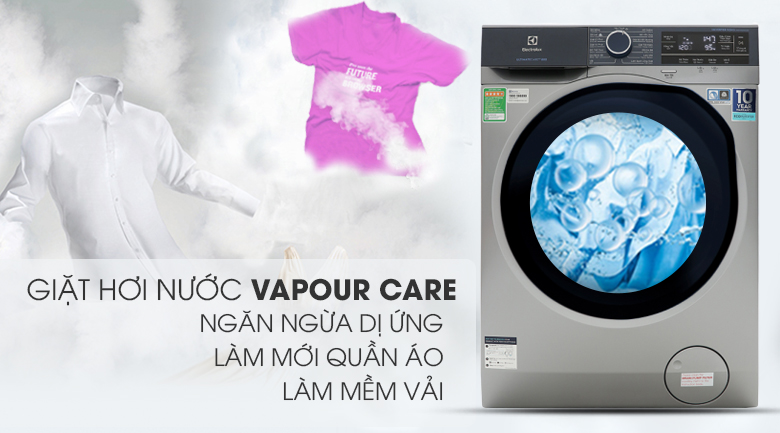 8. Công nghệ Vapour Care giặt hơi nước giúp kháng khuẩn tối ưu