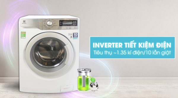 2. Máy giặt 9 kg sở hữu công nghệ inverter tiết kiệm giúp máy vận hành ổn định
