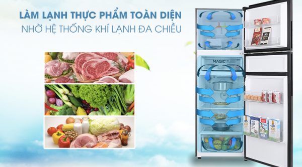 Tủ lạnh Aqua Inverter 312 lít AQR-T359MA(GB)-Làm lạnh thực phẩm toàn diện nhờ hệ thống khí lạnh đa chiều
