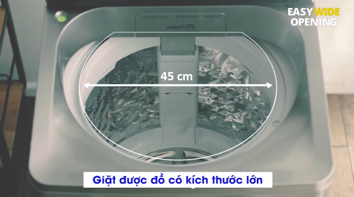 Máy giặt Panasonic Inverter 16 Kg NA-FD16V1BRV có lồng giặt rộng đến 45 cm