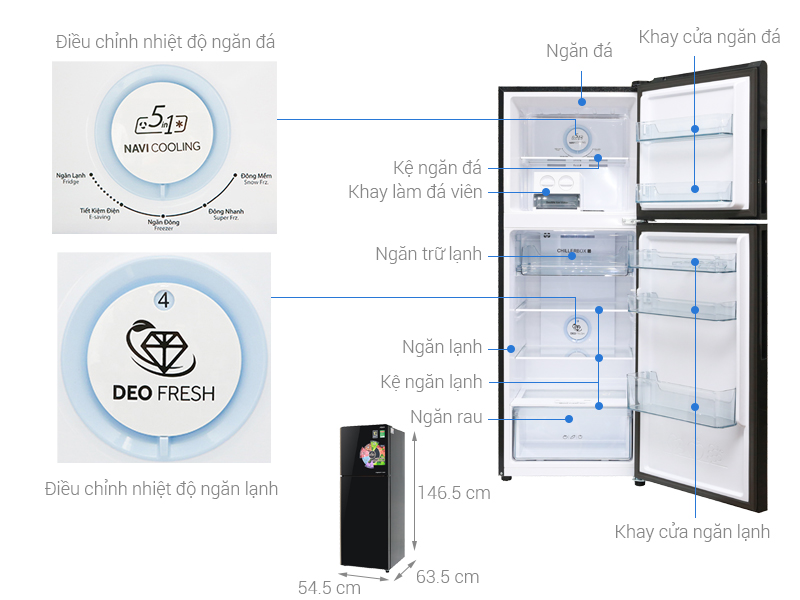 3. Hình ảnh mô phỏng sản phẩm Tủ lạnh Aqua Inveter 235 lít AQR-IG248EN (GB) 