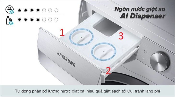 Cách cho nước xả vải vào máy giặt Samsung cửa ngang
