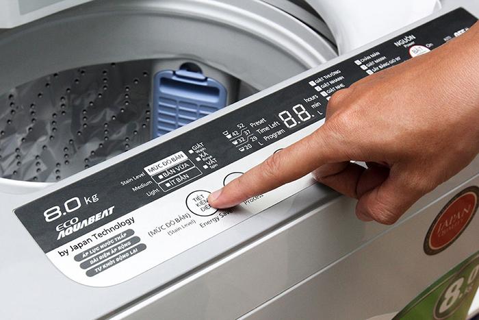 Giặt tiết kiệm điện giúp tiết kiệm 10% điện năng tiêu thụ