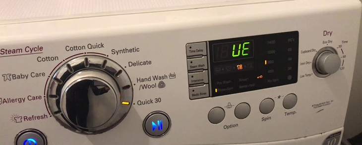 Lỗi UE máy giặt LG là gì?