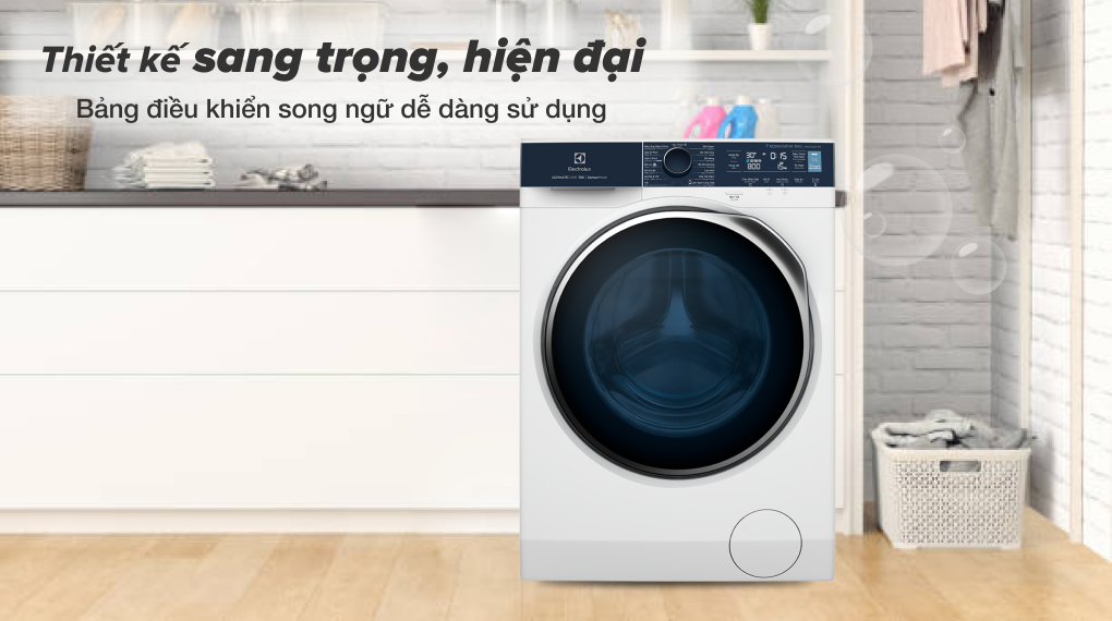 1. Máy giặt Electrolux EWF1142Q7WB thiết kế thanh lịch, màu bạc nhã nhặn, sang trọng