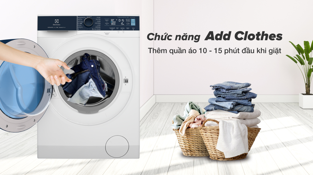 7. Dễ dàng thêm đồ khi máy đang giặt nhờ chức năng Add Clothes