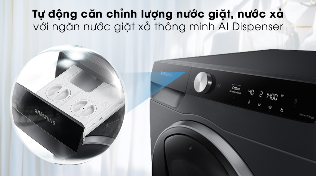 Tự thêm nước giặt xả phù hợp với ngăn AI Dispenser