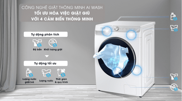 Máy giặt Samsung WW10TP44DSH công nghệ AI Wash nâng cao hiệu quả giặt sạch