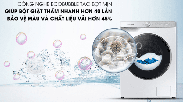 Máy giặt Samsung WW10TP44DSH hoà tan bột giặt chống đóng cặn bột giặt với công nghệ EcoBubble