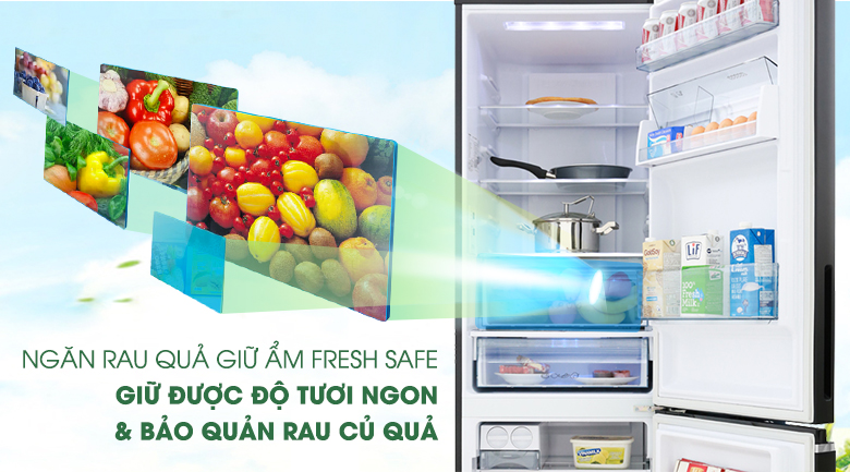Ngăn giữ ẩm Fresh Safe - Tủ lạnh Panasonic Inverter 322 lít NR-BV360GKVN