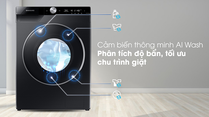 Máy giặt Samsung phân tích độ bẩn, tối ưu chu trình giặt với công nghệ AI Wash