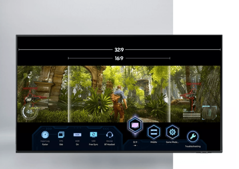 3.1. Smart Tivi Samsung QLED 4K 55Q60A Super ultrawide gameview và game bar