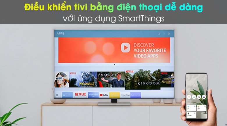 4.4. Có thể điều khiển tivi bằng điện thoại dễ dàng qua ứng dụng SmartThings