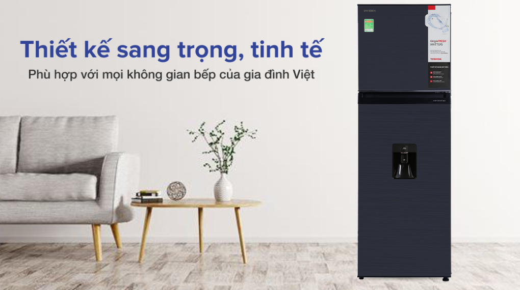 4. Tủ lạnh Toshiba GR-RT325WE-PMV(06)-MG sở hữu thiết kế sang trọng