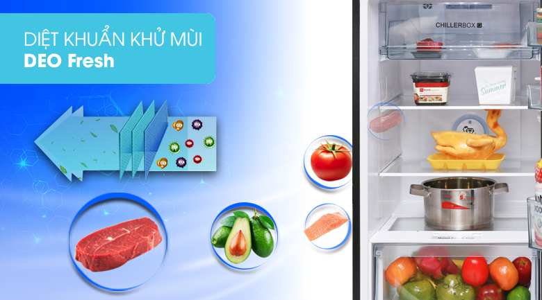 6. Tủ lạnh Aqua AQR-B339MA(FB) sở hữu công nghệ DEO Fresh