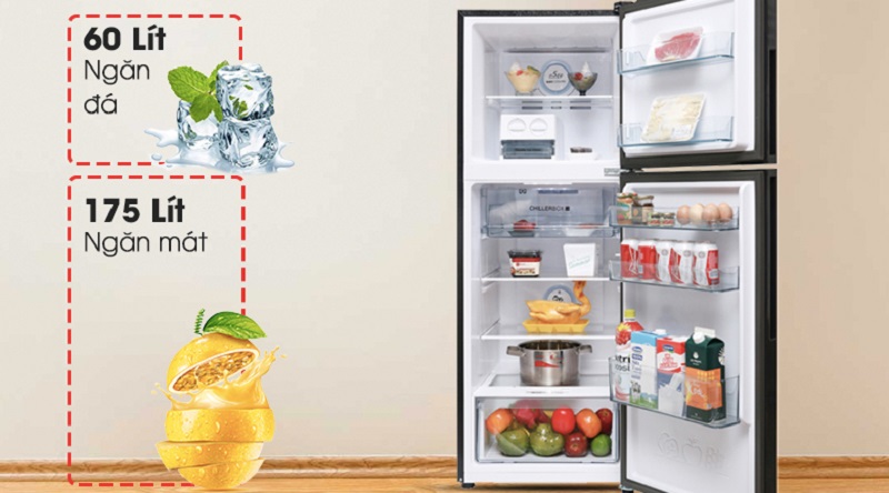 5. Dung tích tủ lạnh phù hợp với gia đình 2 - 3 thành viên