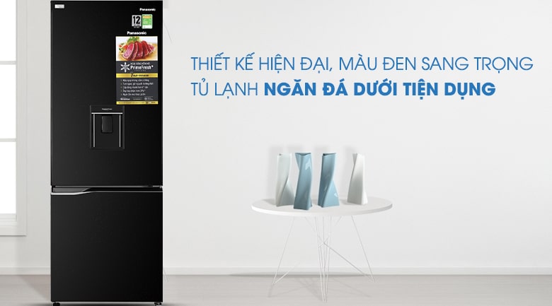 Tủ lạnh Panasonic NR-BV320WKVN có lớp sơn tĩnh điện gam màu đen sang trọng