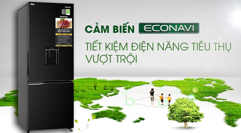 Tủ lạnh Panasonic NR-BV320WKVN tiết kiệm điện đến tối đa nhờ Econavi