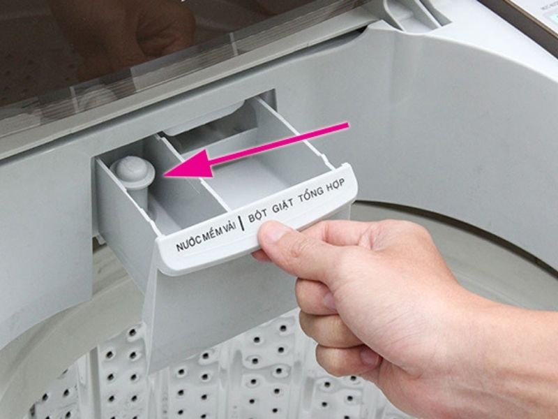 cách cho nước xả vào máy giặt LG cửa đứng,Cách cho nước xả vải vào máy giặt LG