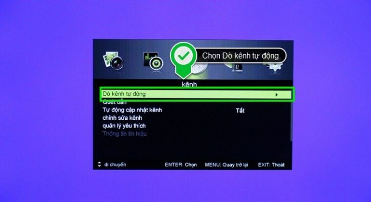 Hướng dẫn dò kênh DVB T2 trên tivi Asanzo