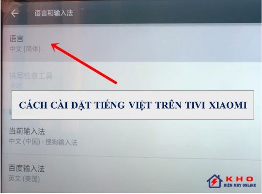 Cài đặt tiếng Việt trên tivi Xiaomi