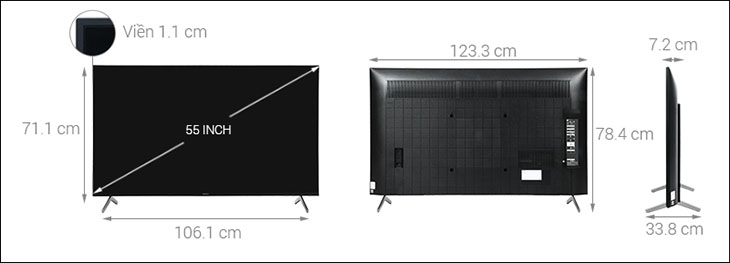 Có phải tất cả tivi 32 inch đều có thông số kích thước giống nhau?