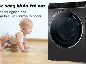 Máy giặt Aqua Inverter 12 kg AQD-A1200H PS -Khóa trẻ em tránh rò rỉ nước ra bên ngoài 