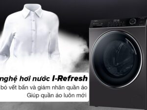 Máy giặt Aqua Inverter 12 kg AQD-A1200H PS -Công nghệ hơi nước I-Refresh giúp quần áo luôn mới, giảm nhăn và loại bỏ vết bẩn hiệu quả