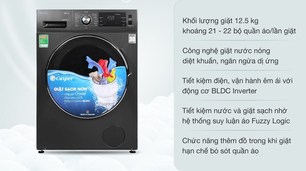 Những ưu nhược điểm về dòng máy giặt Casper giá rẻ 10.5kg