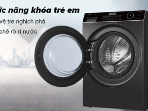 Máy giặt sấy Aqua Inverter 10 kg AQD-AH1000G.PS-Khóa trẻ em đảm bảo sự an toàn cho người dùng, tránh rò rỉ nước 